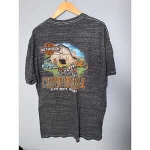 Harley Davidson "Cannonball" Terre Haute Indiana Graphic T Shirt Men's XL